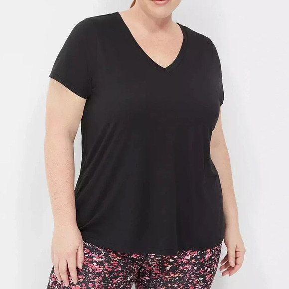 LANE BRYANT LIVI V-Neck Recycled Soft Macrame-Back Tee 18/20 - Picture 2 of 16